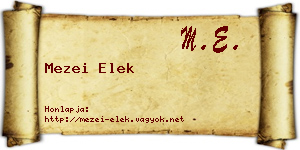 Mezei Elek névjegykártya