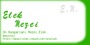 elek mezei business card